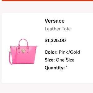 Versace Vibrant Pink Tote with Gold Accents